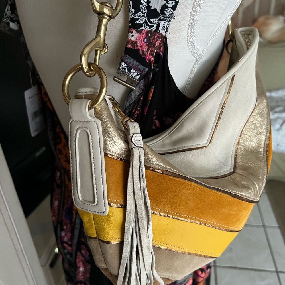 Coach Vintage Soho Limited Edition Suede Leather Chevron Bag W/Wristlet 3664 - Picture 4 of 11